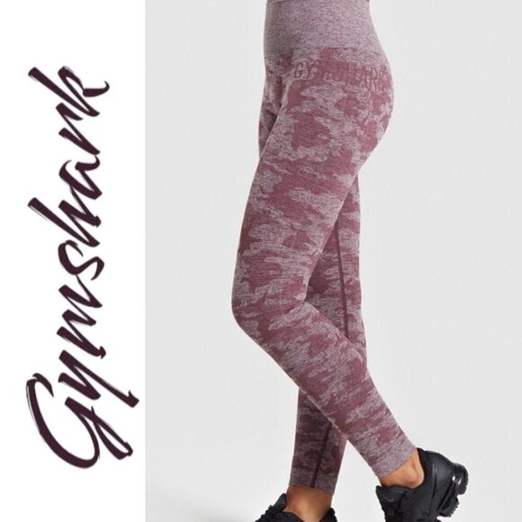 GYMSHARK Adapt Camo Seamless Full Length Leggings Winter Berry, Size Small - Picture 1 of 13